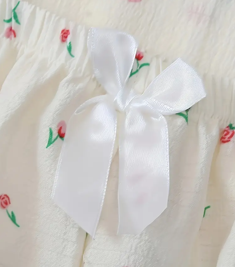 “Pink Blossom” Short-Sleeve Buttoned & Shorts Set