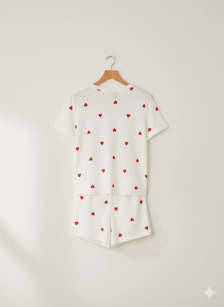 “Heart Joy” Short-Sleeve & Shorts Set