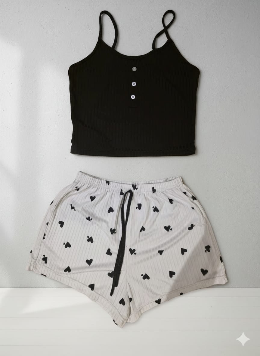 Midnight Heart” 3-Piece Pyjama Set